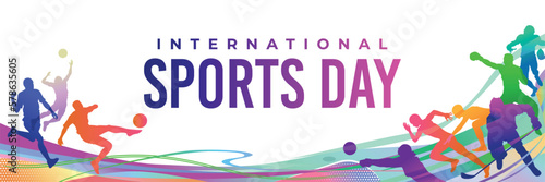 Sports Background Vector. International Sports Day Illustration. Graphic Design for the decoration of gift certificates, banners, and flyer photo