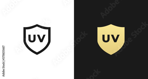 uv protection icon or uv protection label vector isolated in flat style. The best uv protection icon vector for packaging design element. uv protection mark vector for cosmetics packaging design.