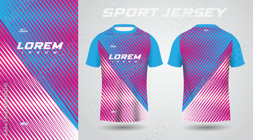 blue pink purple shirt soccer football sport jersey template design mockup