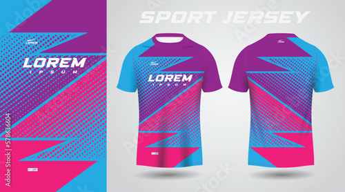 blue pink purple shirt soccer football sport jersey template design mockup