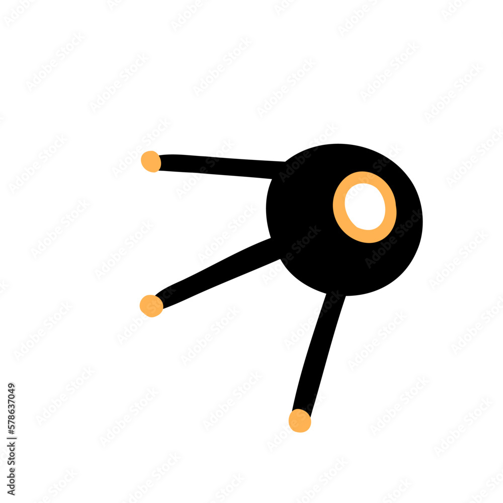 hand drawn space satellite in flat style. vector illustration hand drawn space satellite in flat style. vector illustration