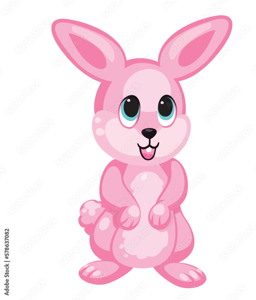 Pink cute rabbit without background Pink cute rabbit without background