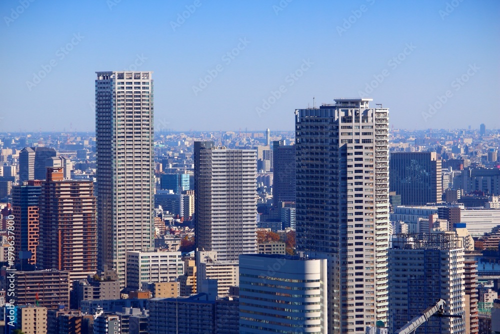 Tsukishima island in Tokyo, Japan