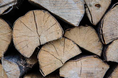 a pile of hornbeam firewood, in a pallet
