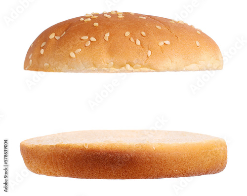 Hamburger bun, transparent background