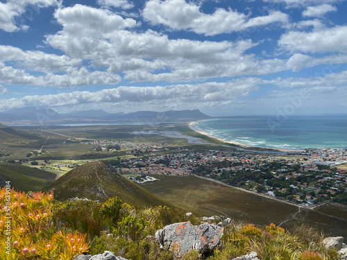 View of seascape from mountain