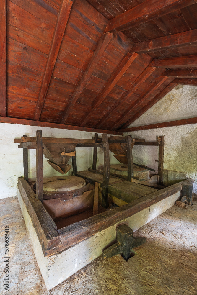 Inside the Paklenica water mill which was used to serve the households in Podgorje, and often from Ravni Kotari and the island archipelagos as well