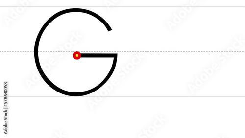 Animated tutorial to writing uppercase and lowercase letter G