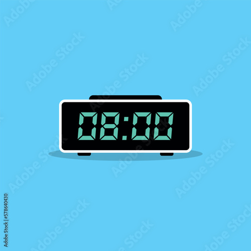 Colorful Digital Clock Icon Vector Template