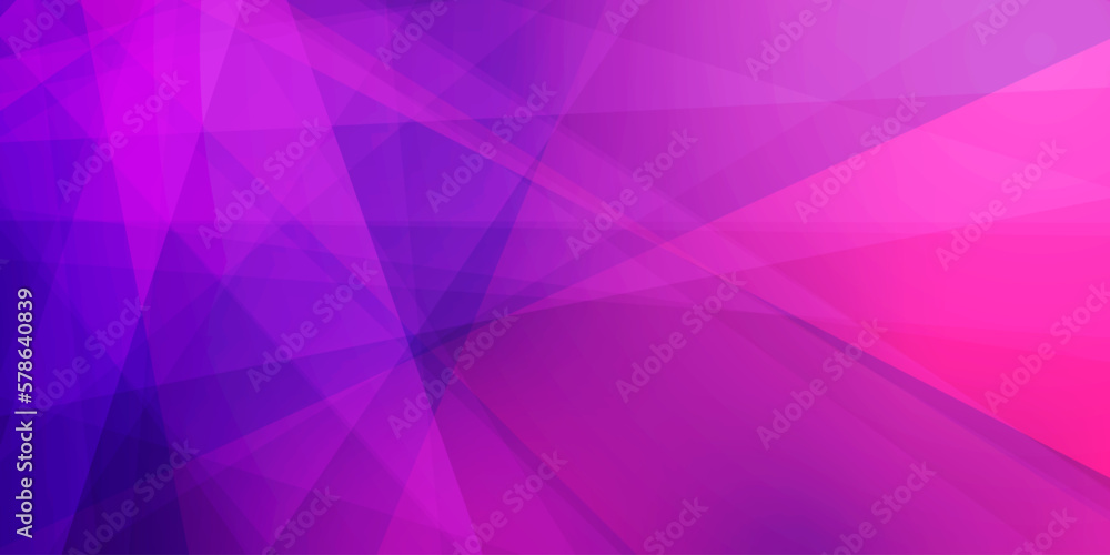 Obraz premium Dark Purple Modern Style Triangle Shaped Translucent Overlaying Planes, Geometric Shapes Pattern, Broken Glass Effect - Abstract Futuristic Wide Scale Vector Background, Texture Design Template