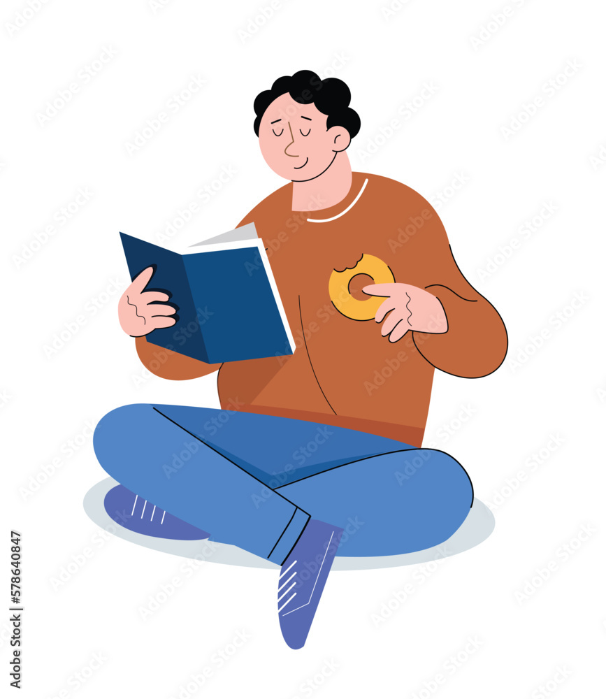 character people read book vector illustration
