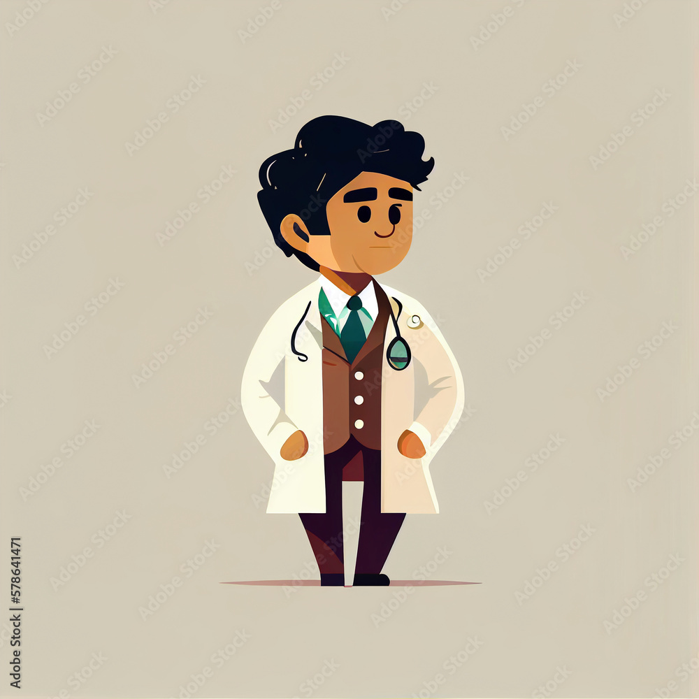 Illustration of cute doctor, Generative AI. Illustration of cute doctor, Generative AI.