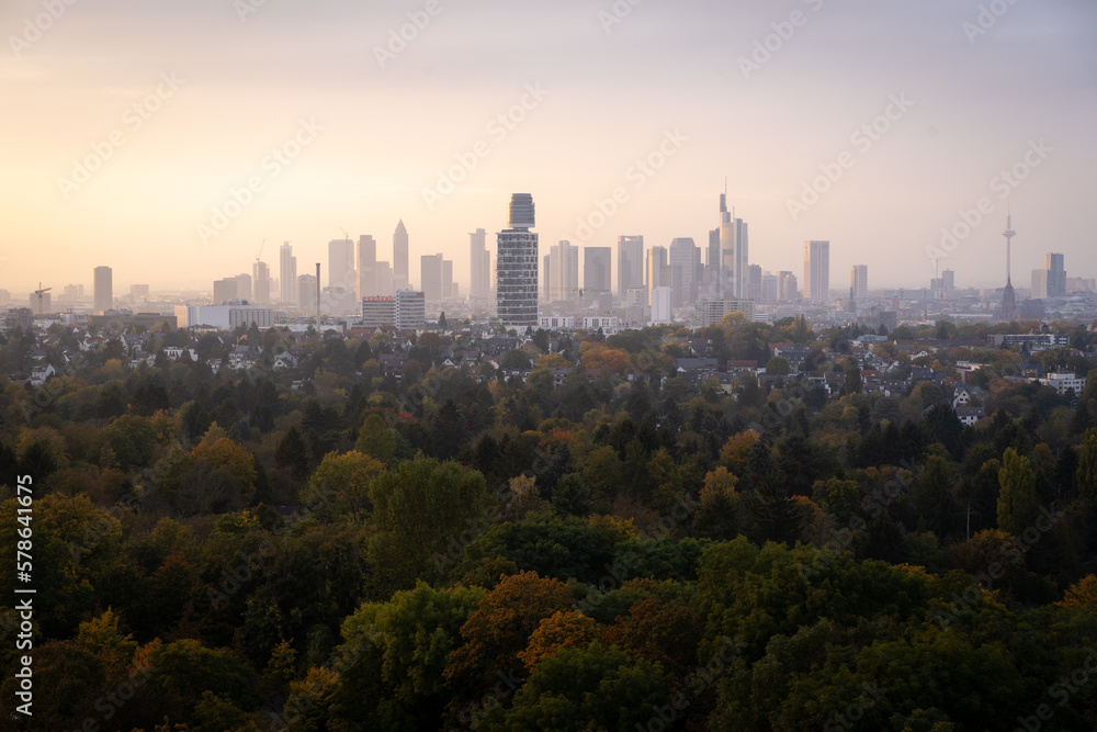 Frankfurt Skyline in Fall