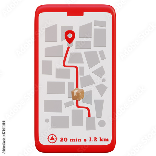 3d map route delivery with phone