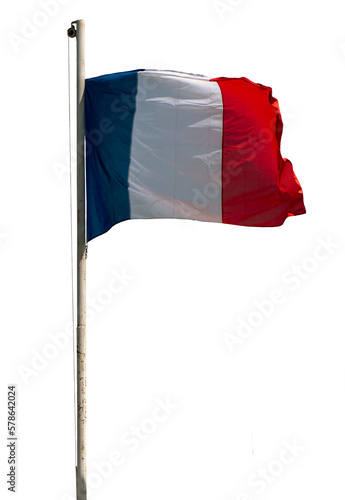 drapeau français sur fond transparent photo