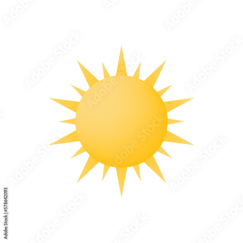 Sun 3d icon. Weather sunshine design. Vector illustration