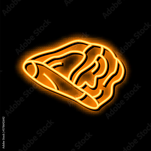 brisket beef meat neon glow icon illustration