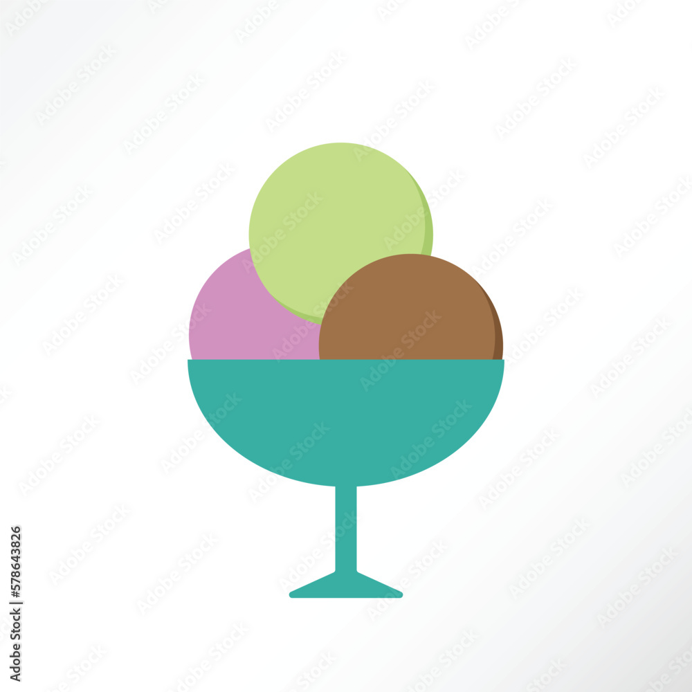 Minimalist and cute vector design of an ice cream. Minimalist and cute vector design of an ice cream.