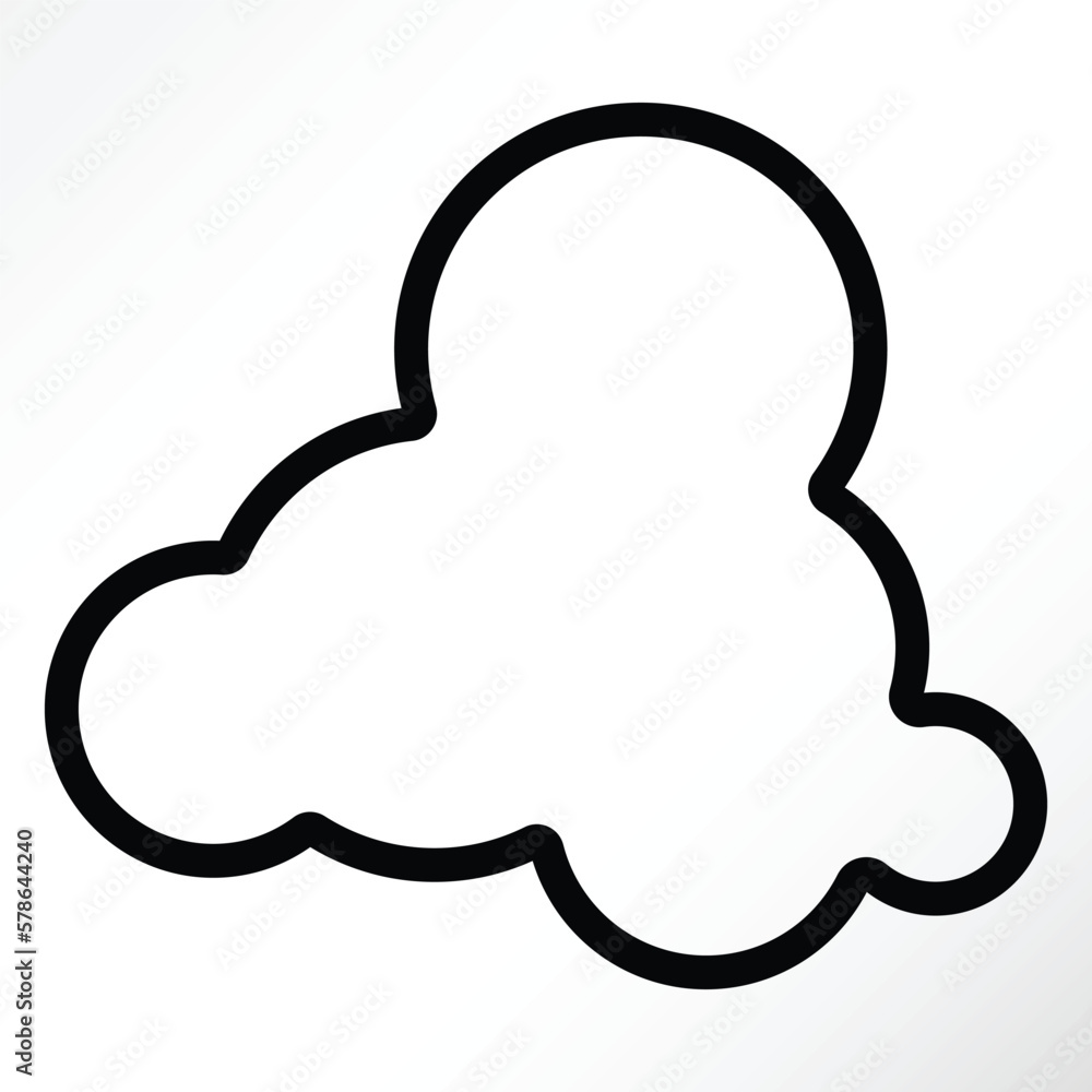 Minimalist vector of a cloud outline. Minimalist vector of a cloud outline.