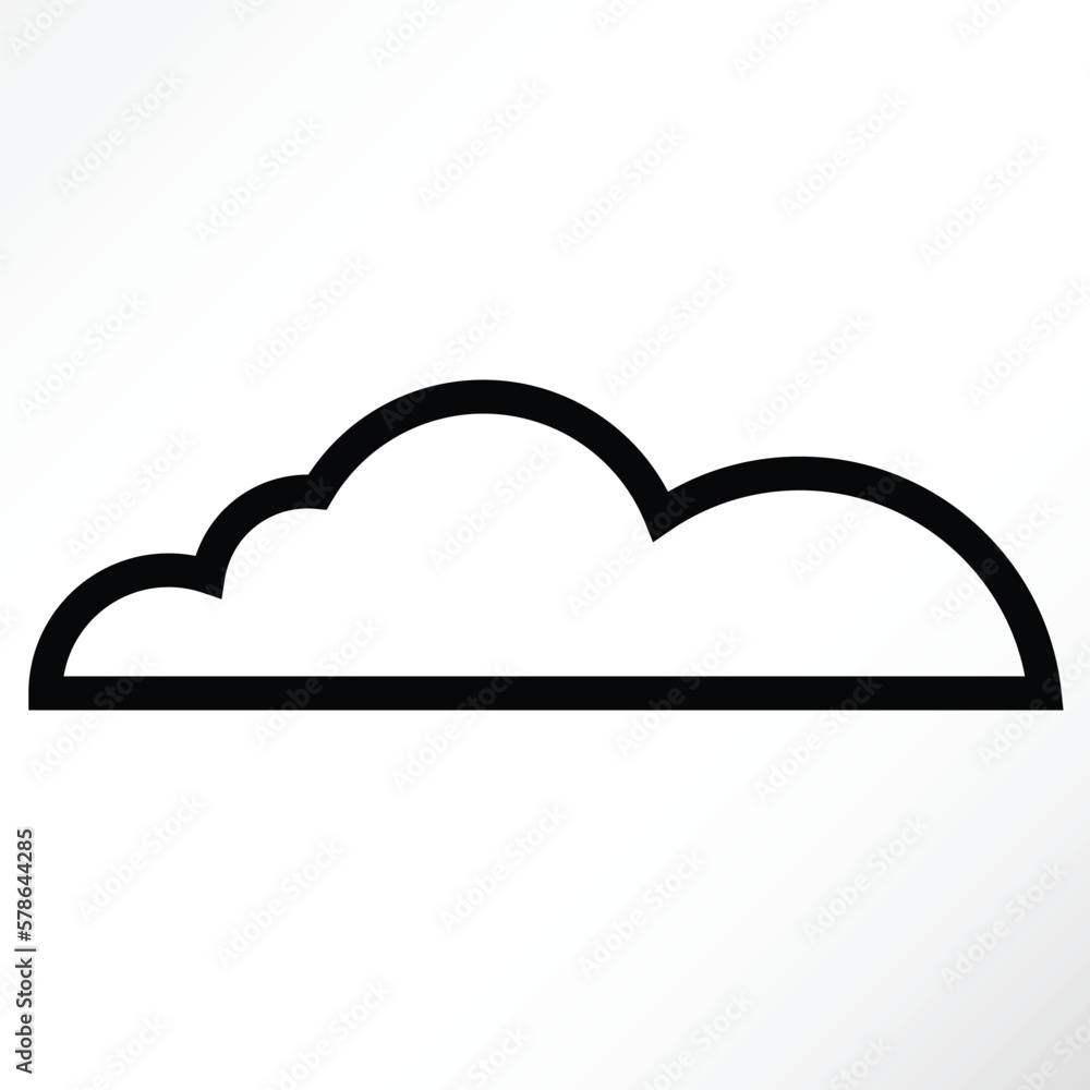 Minimalist vector of a cloud outline. Minimalist vector of a cloud outline.