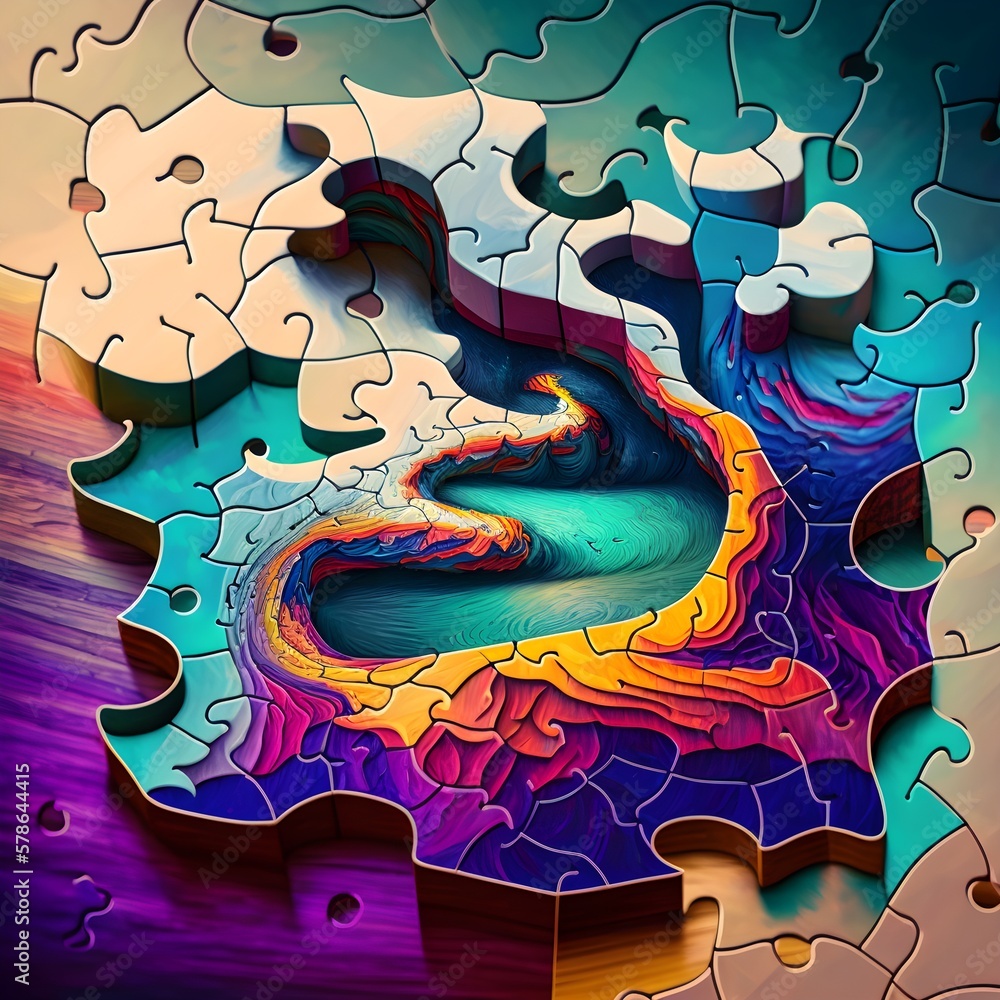 An abstract illustration inspired by puzzles - Artwork 13