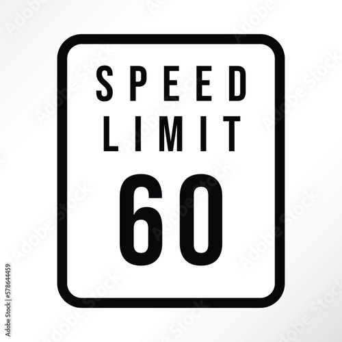 Minimalist vector set of speed limit signs.