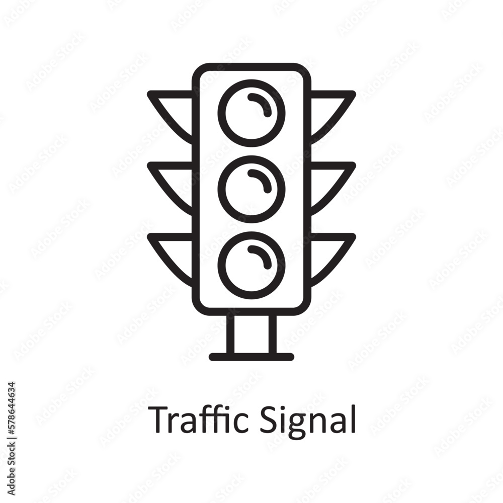 Traffic Signal vector outline Icon Design illustration. Logistic Symbol on White background EPS 10 File Traffic Signal vector outline Icon Design illustration. Logistic Symbol on White background EPS 10 File