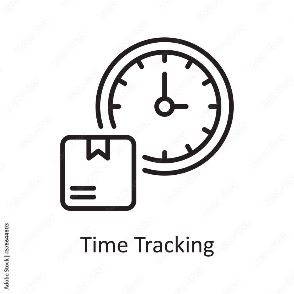 Time Tracking vector outline Icon Design illustration. Logistic Symbol on White background EPS 10 File