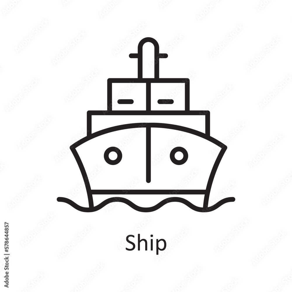 Ship vector outline Icon Design illustration. Logistic Symbol on White background EPS 10 File Ship vector outline Icon Design illustration. Logistic Symbol on White background EPS 10 File