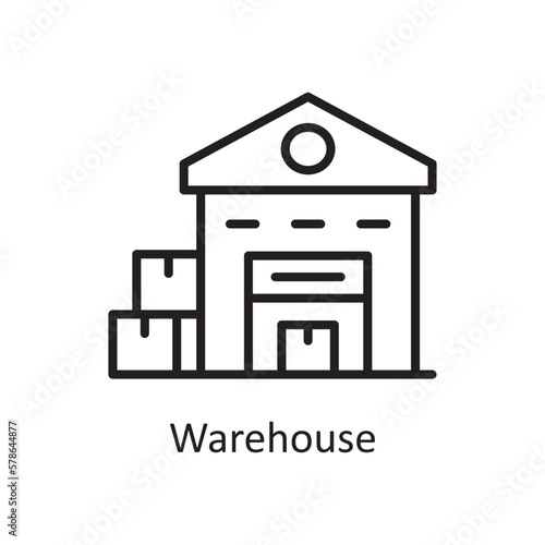 Warehouse vector outline Icon Design illustration. Logistic Symbol on White background EPS 10 File
