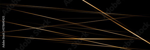 Gold random laser beams on dark background