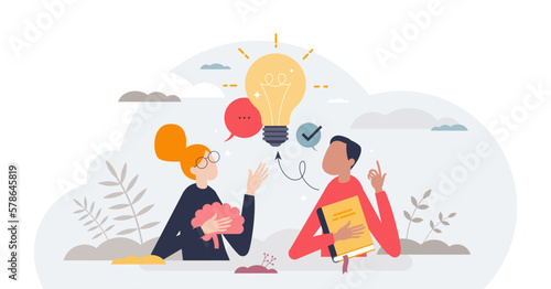 Youth education at studies and smart knowledge learning tiny person concept, transparent background. Mental brain skills development with intelligence training illustration.