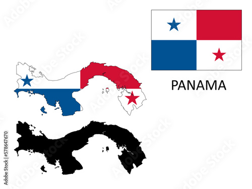 panama Flag and map illustration vector 
