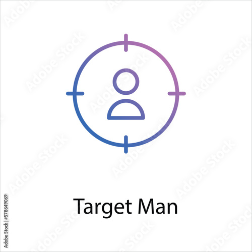 Target Man icon vector stock