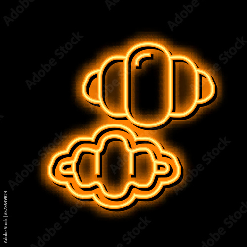 gnocchi pasta neon glow icon illustration