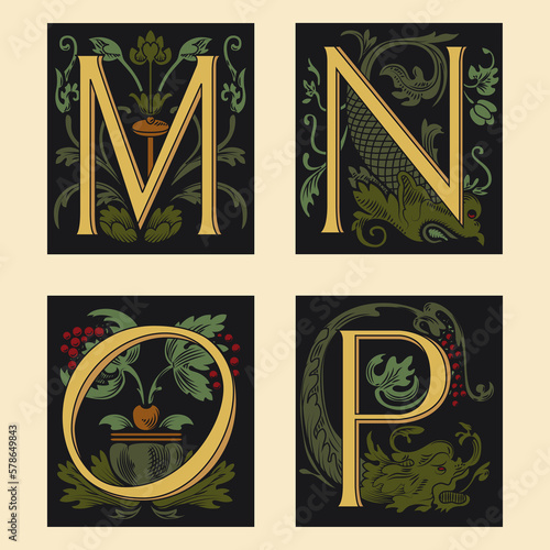 Sixteenth-Century alphabet M N O P