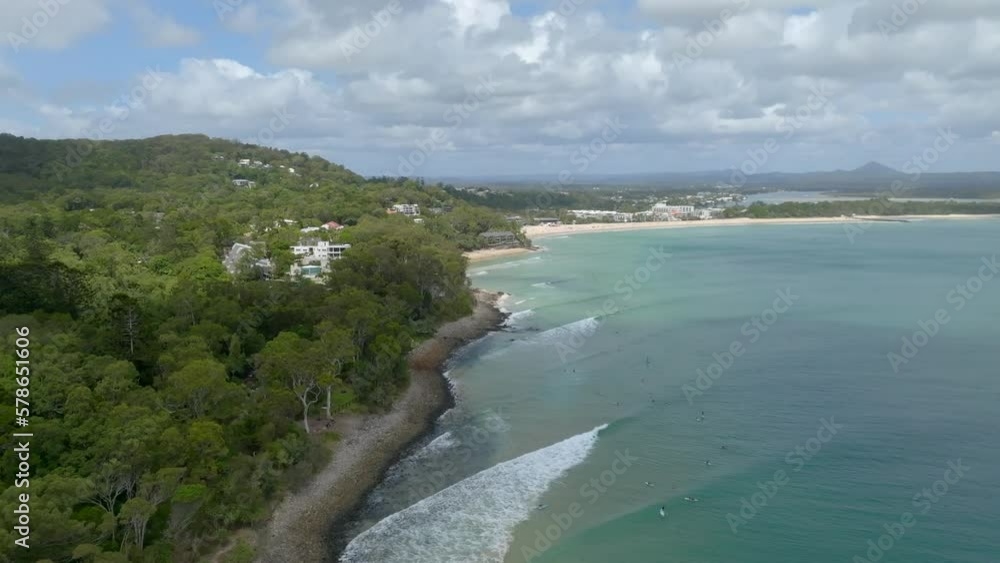 Noosa Drone Surf Session on a sunny day, Australia Noosa Drone Surf Session on a sunny day, Australia