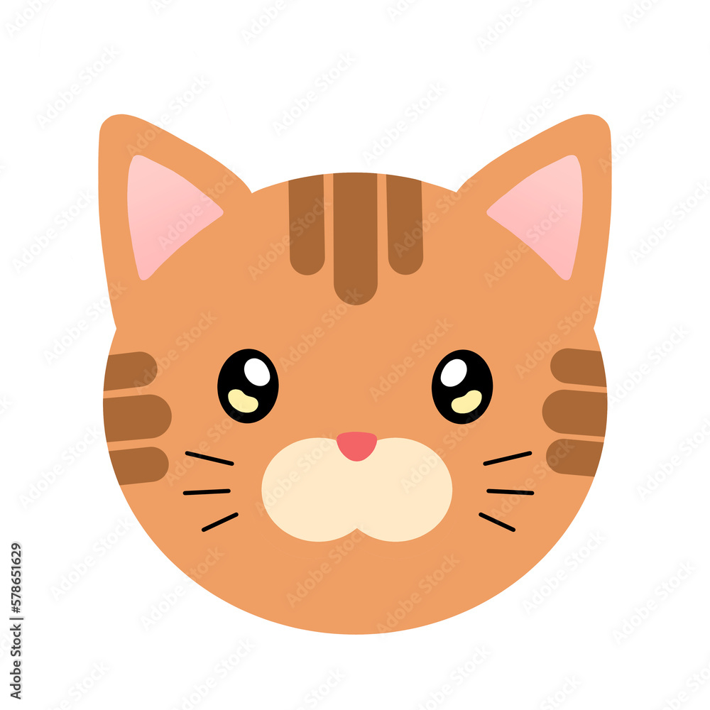 Ginger Cat Face Mask Illustration, 고양이 얼굴 일러스트 Ginger Cat Face Mask Illustration, 고양이 얼굴 일러스트