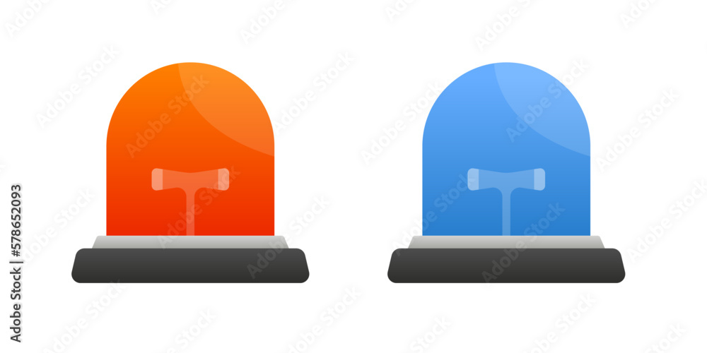 Police flashing, siren vector set. Red and sirens, emergency lights. Badges for alarms or emergencies. Collection of signal flashing lights in flat style. Vector illustration Police flashing, siren vector set. Red and sirens, emergency lights. Badges for alarms or emergencies. Collection of signal flashing lights in flat style. Vector illustration