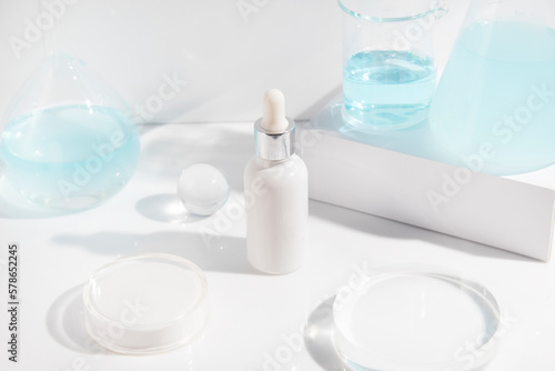 makeup cosmetic medical skin care  a mockup for cream lotion bottle product  packaging on white background
