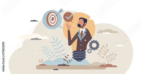 Chef learning officer with responsibility and charge about education tiny person concept, transparent background. Knowledge development and management work to organize courses.