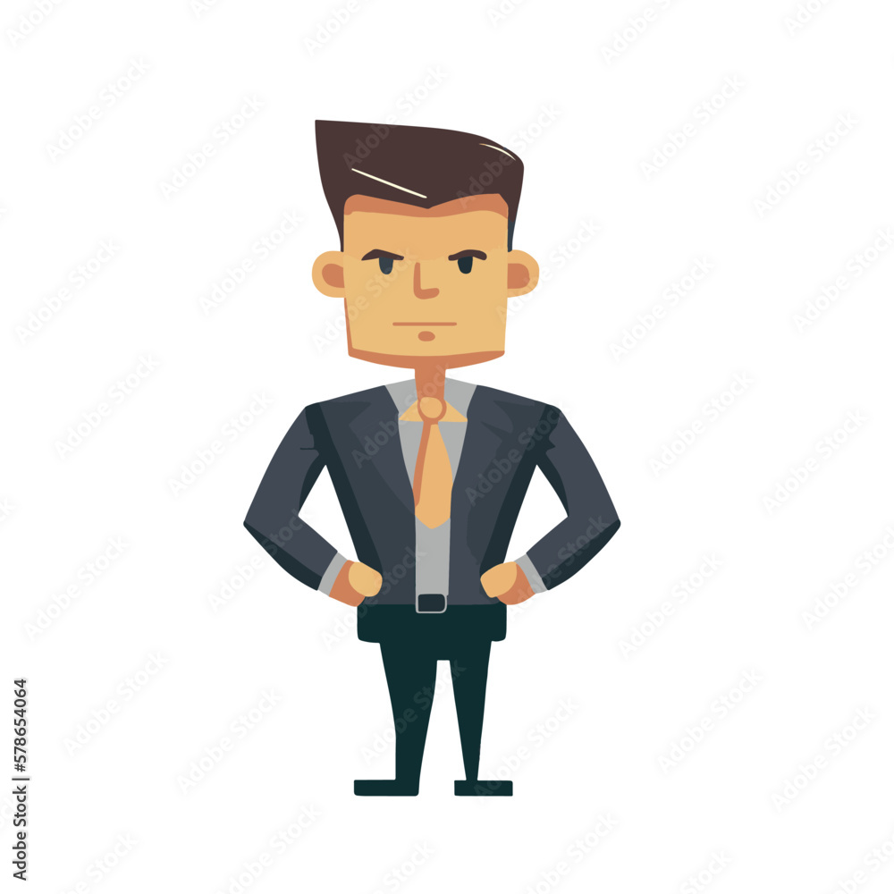A Man in a Suit and Tie Standing Vector A Man in a Suit and Tie Standing Vector