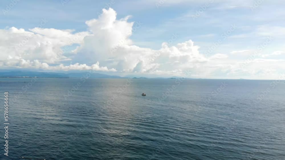Aerial view of clear and calm sea on a cloudy day Aerial view of clear and calm sea on a cloudy day