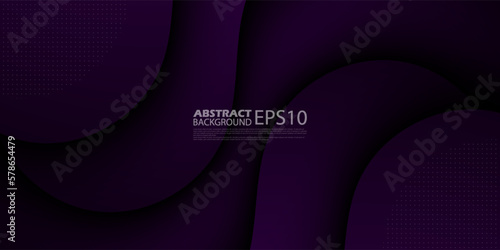 Luxury wave dark purple abstract background with shadow and black gradient color on background. Eps10 vector