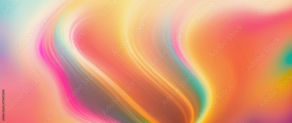Obraz premium Wavy shapes mixing colors, gradient background, generative ai.