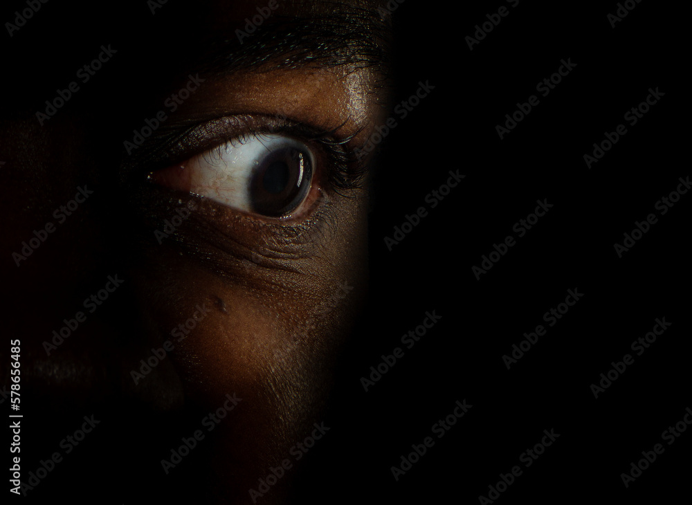 eye of  a scared person