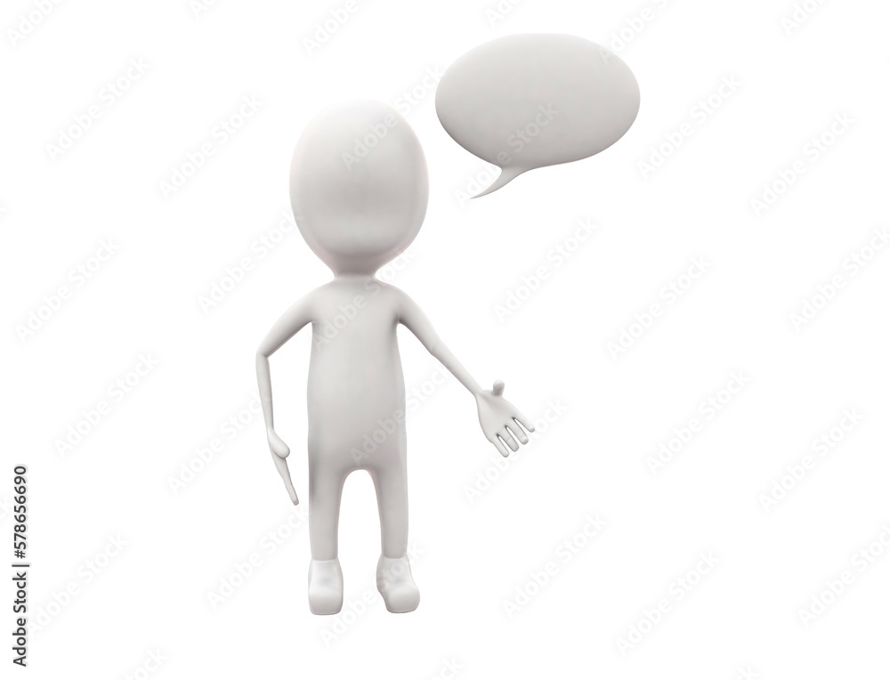 3d man with message bubble concept 3d man with message bubble concept