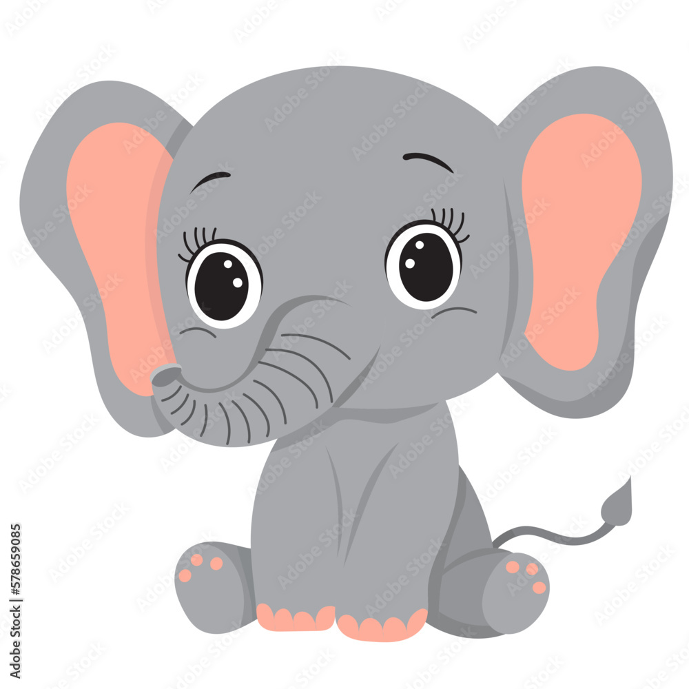 elephant cartoon in flat style isolated vector elephant cartoon in flat style isolated vector