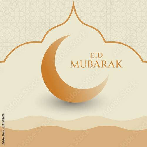 islamic festival eid mubarak flat illustration
