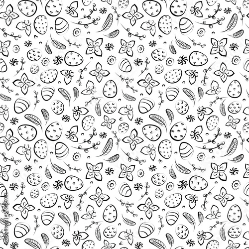 Easter linear seamless pattern 